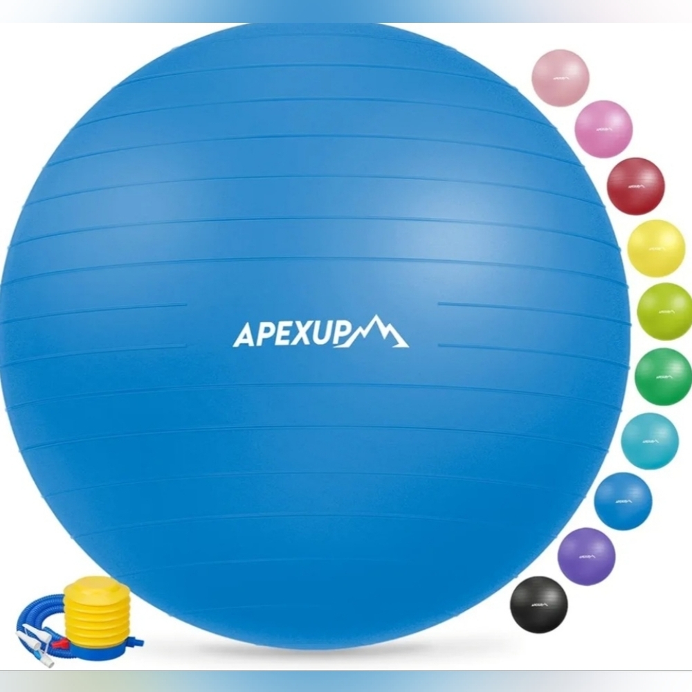 Yoga Ball Exercise Ball Balance Core Stability Chair Heavy Duty Durable Blue